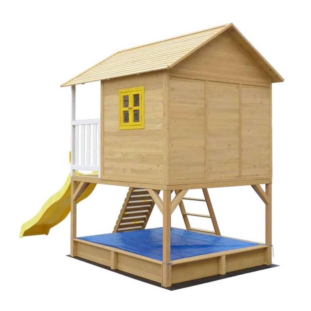 Kinder Home Drvena kućica za djecu sa pješčanikom i toboganom slika 6