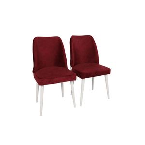 Woody Fashion Set stolica (2 komada), Bordo crvena Bijela boja, Nova 782