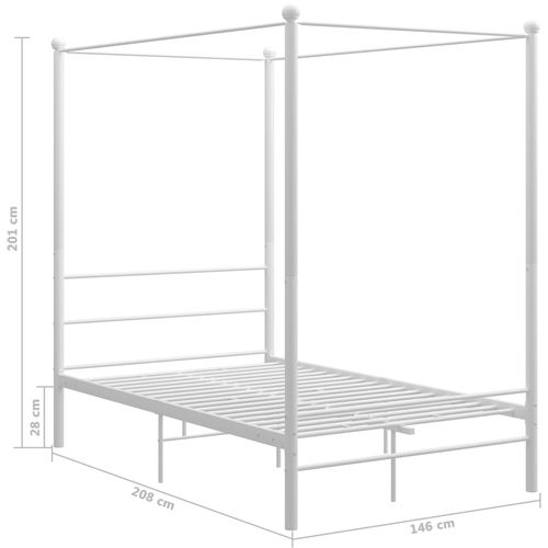 Okvir za krevet s nadstrešnicom bijeli metalni 140 x 200 cm slika 11