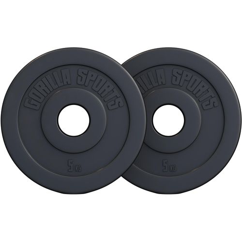 Set plastičnih olimpijskih tegova 10 kg (2 x 5 kg) slika 1