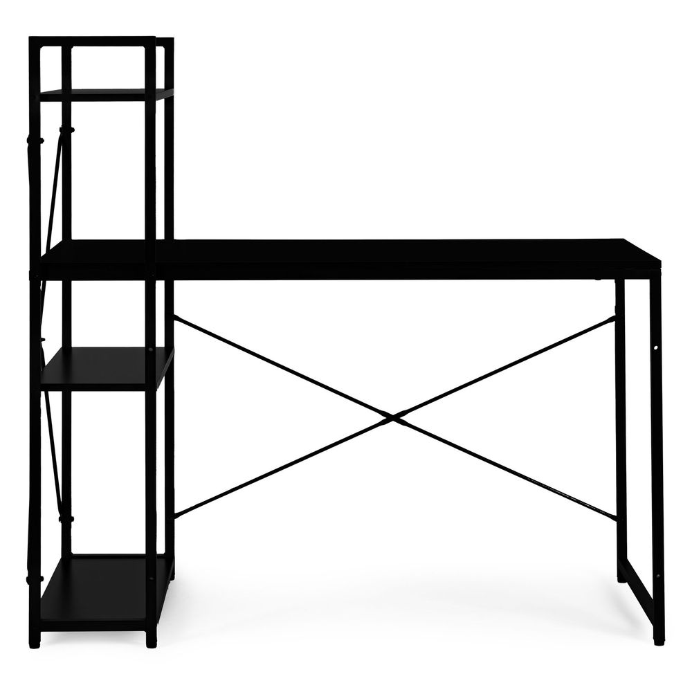 ModernHome uredski stol 120 × 60 cm s policom i 3 police – crni slika 4