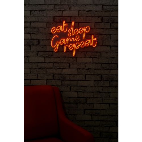 Wallity Ukrasna plastična LED rasvjeta, eat sleep game repeat - red slika 13