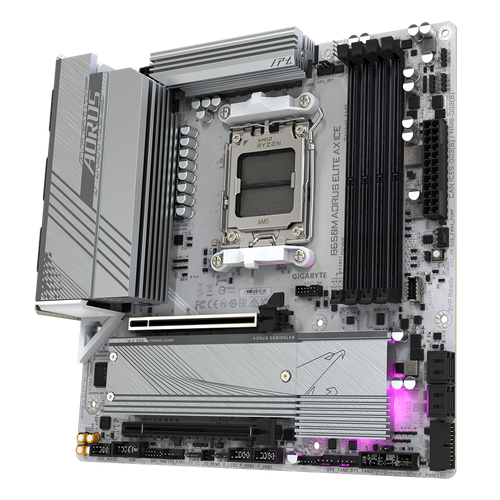 Gigabyte B650M A ELITE AX ICE AM5, B650, Supports AMD Ryzen 7000 Series Processors, 4x DDR5, 1* PCIe 5.0 x4 and 1* PCIe 4.0 x4 M.2 Connector slika 6