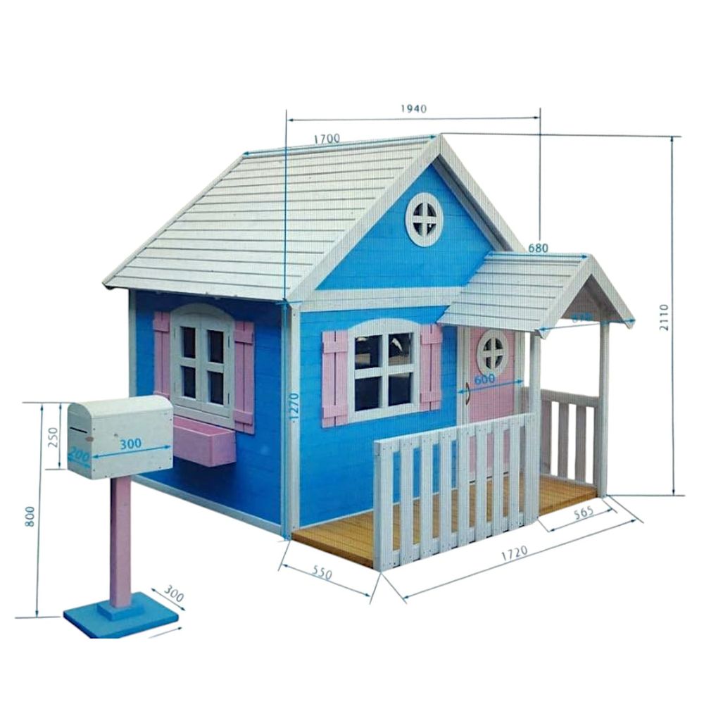 Kinder Home Drvena dječija kućica 194x229x210cm slika 17
