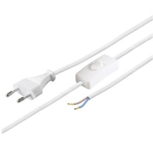 Strujni kabel sa prekidačem 1,5m N2K-WH/VDE beli