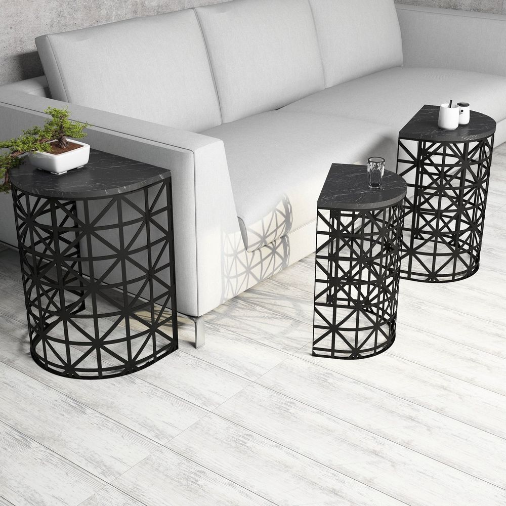 Nesting Table Stil - Crni Mramor (3 Komada) slika 3