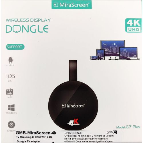 GMB-MiraScreen-4K * Gembird MIRACAST DLNA &amp; airplay HDMI WiFI Dongle TV adapter, 2.4G  4K (1599) slika 3