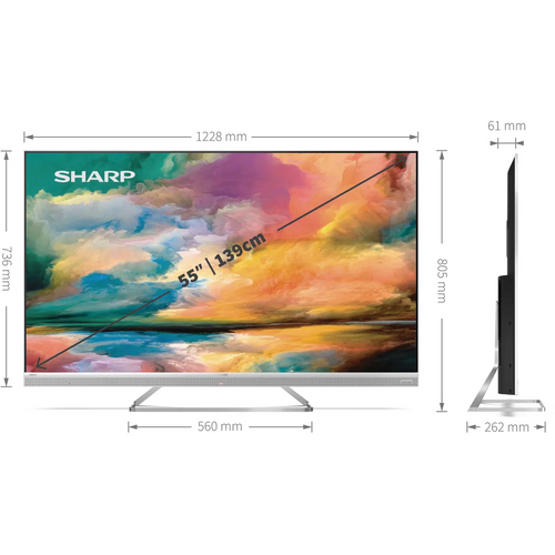 Sharp TV 55EQ4EA ANDROID Frameless Quantum Dot Silver slika 10