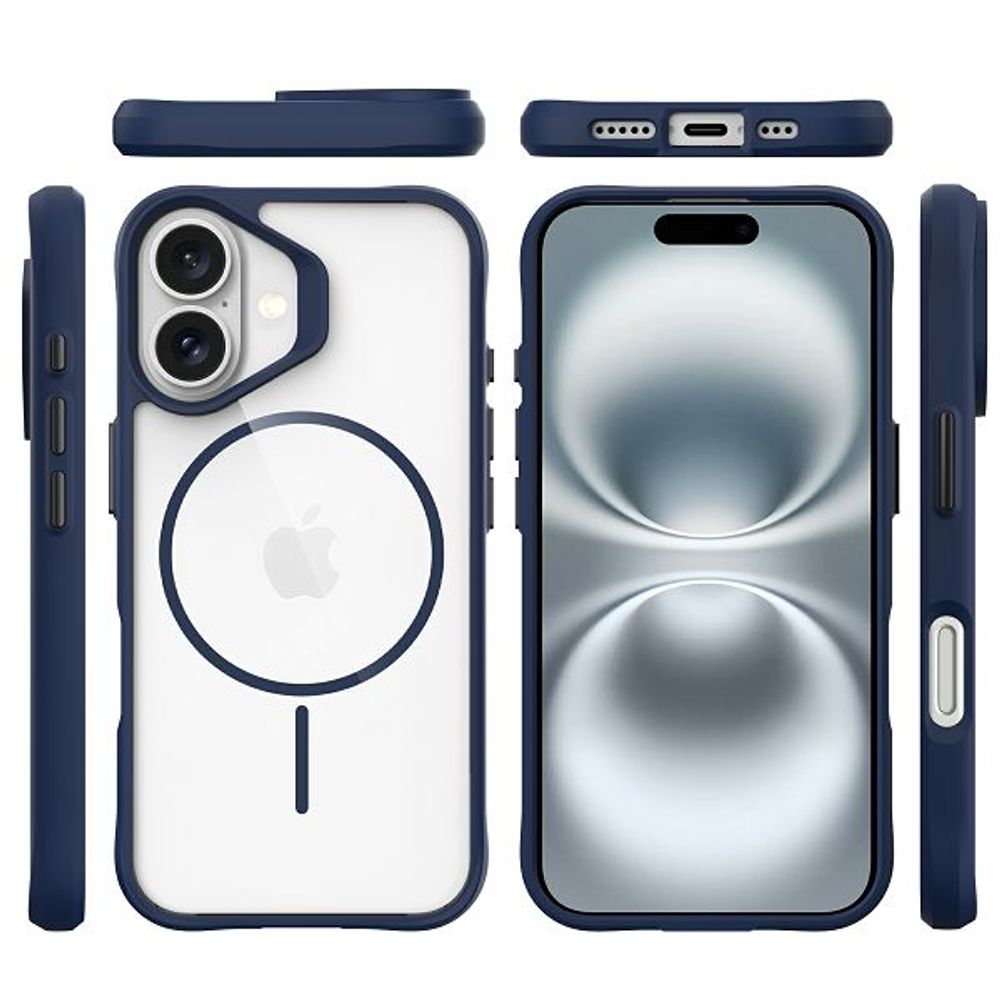 MM TPU IPHONE 17 - DROP-PROOF COMBAT X BLACK-BLUE MAGSAFE SLIM slika 2