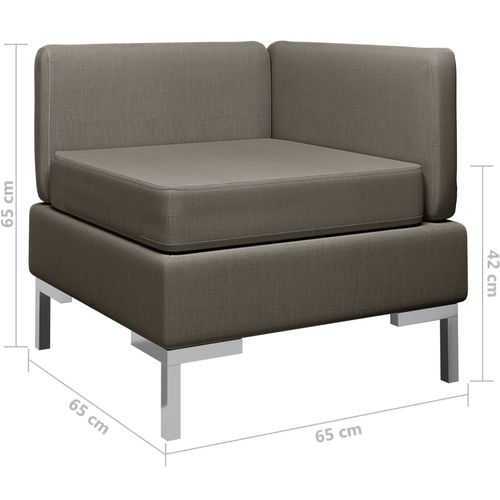 Modularna kutna sofa s jastukom od tkanine smeđe-siva slika 22