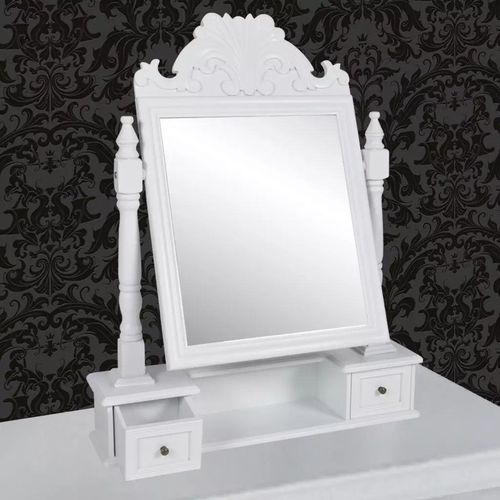 Toaletni stolić s pravokutnim nagibnim ogledalom MDF slika 2