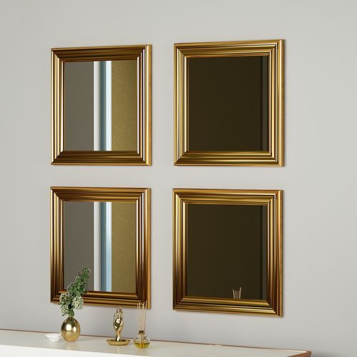 Woody Fashion Set ogledala (4 komada), Zlato, Loza - Gold slika 1