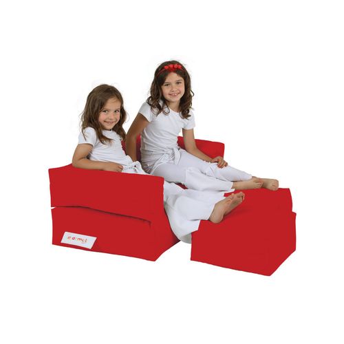 Atelier Del Sofa Vreća za sjedenje, Kids Double Seat Pouf - Red slika 1