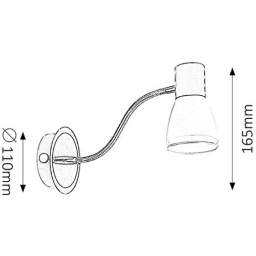 Rabalux Ati zidna lampa E14 max15W crna/hrom Spot rasveta slika 3