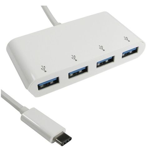 USB E-Green HUB USB 3.1 tip C - 4port USB3.0 Beli slika 1