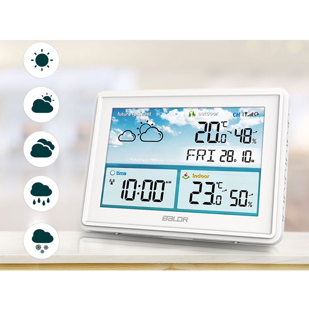 Meteorološka stanica s zaslonom BD-909 bijela slika 5
