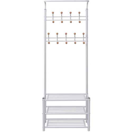Vješalica za Odjeću s Pohranom Obuće 68x32x182,5 cm Bijela slika 15