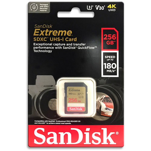 Mem.Kartica SanDisk SDXC 256GB Extreme, 180MB/s UHS-I Class 10 U3 V30 slika 1