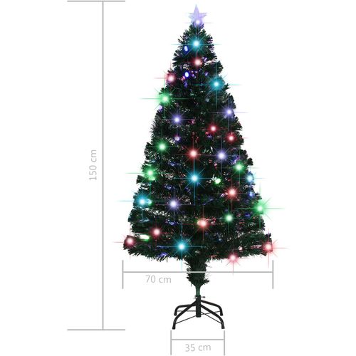 Umjetno božićno drvce sa stalkom LED 150 cm optička vlakna slika 6