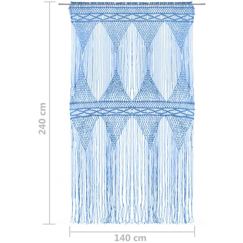 Zavjesa s makrameom plava 140 x 240 cm pamučna slika 17