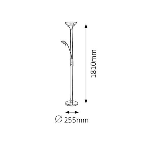 Rabalux Beta Podna lampa sa čitačem l.R7s 230W+G9 40W slika 2