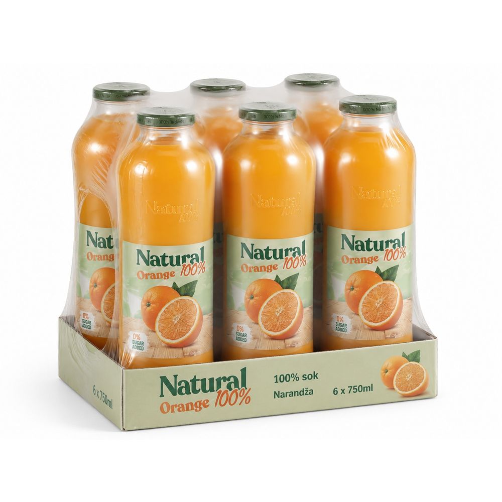 Natural 100% sok Narandža flaša 750ml x 6 kom  slika 1