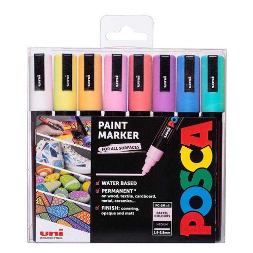 UNI POSCA marker pc-5m pastelne boje 8/1   slika 1