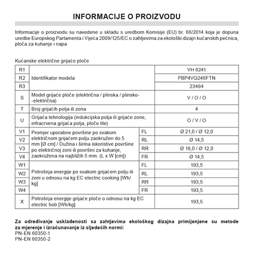 Amica Ugradbena Staklokeramička Ploča VH 6241 slika 3