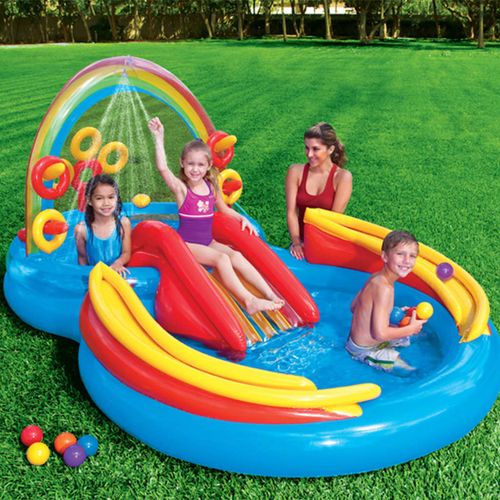 Intex bazen na napuhavanje Rainbow Ring Play Center 297 x 193 x 135 cm slika 2