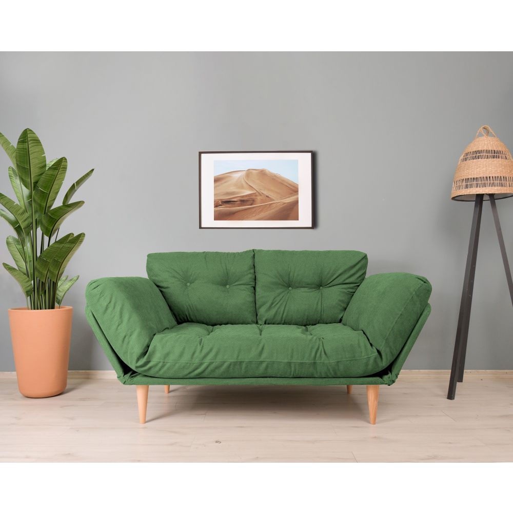 Nina Daybed - Zeleni GR106 Trokrvni Kauč na Razvlačenje slika 1