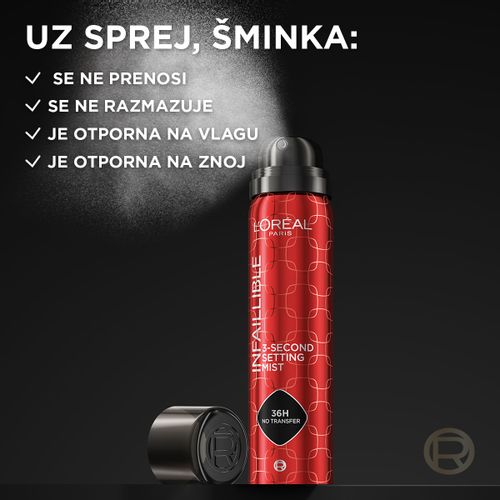 L'Oreal Paris Infaillible 3-second sprej za setiranje šminke slika 4