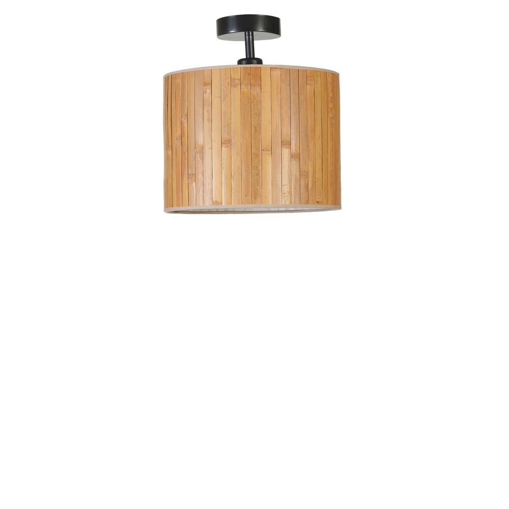 Bambu 01 Abajurlu Plafonyer Avize - Crni Drveni Luster slika 3