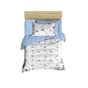 Set posteljine za bebe PH165 u plavo-bijeloj boji