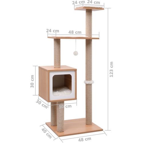 Penjalica za mačke s prostirkom za grebanje od sisala 123 cm slika 10