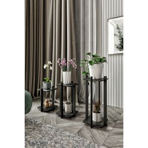 Stalak za biljke "Flower Desk Square" - boje: Crna i Drvena