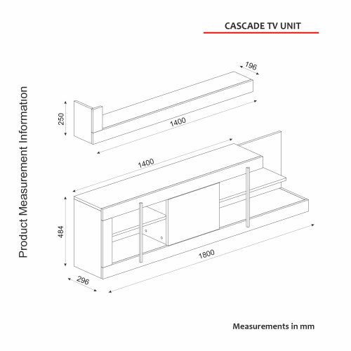 Cascade - Bela TV komoda slika 9