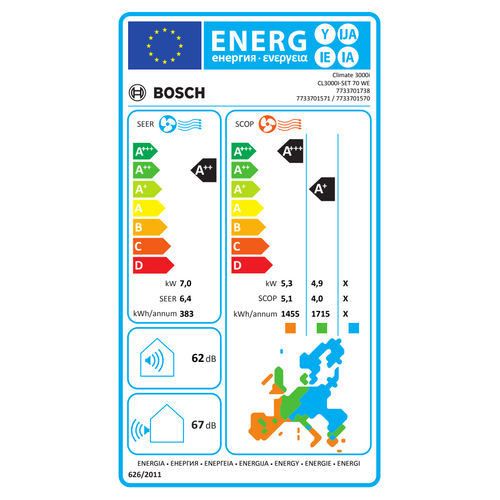 Bosch Climate 3000i BAC3I-2432IA Klima uređaj inverter, 24000 BTU, WiFi Ready slika 2