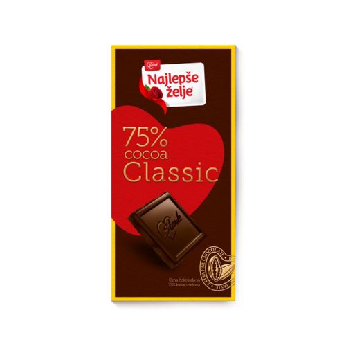 Najlepše želje crna čokolada selection  75% 75g slika 1