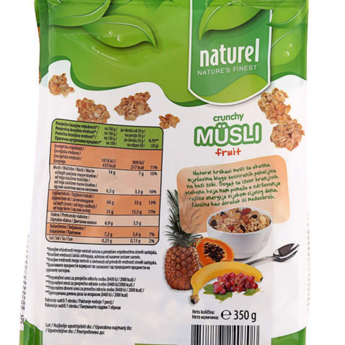 Naturel Crunchy muesli s voćem 350g slika 2