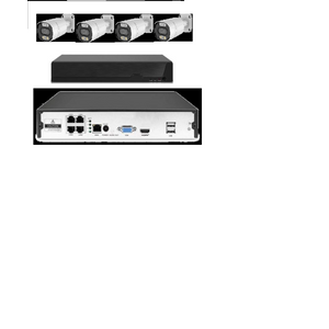 CAM-IP5MP-POEKITXM4W GMB kamera 5 mpix set full color IP  4 kamere  POE NVR  app xmeye sa mikrofonom