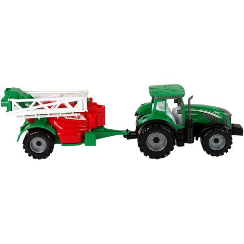 Zeleni traktor sa crvenom prskalicom slika 5