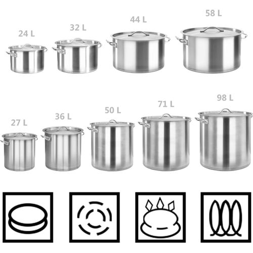 Kuhinjski lonac 58 L 50 x 30 cm od nehrđajućeg čelika slika 24