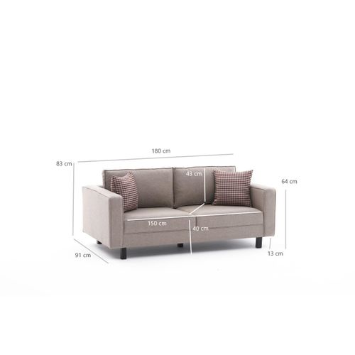 Atelier Del Sofa Dvosjed, Krem, Kale Linen - Cream slika 8