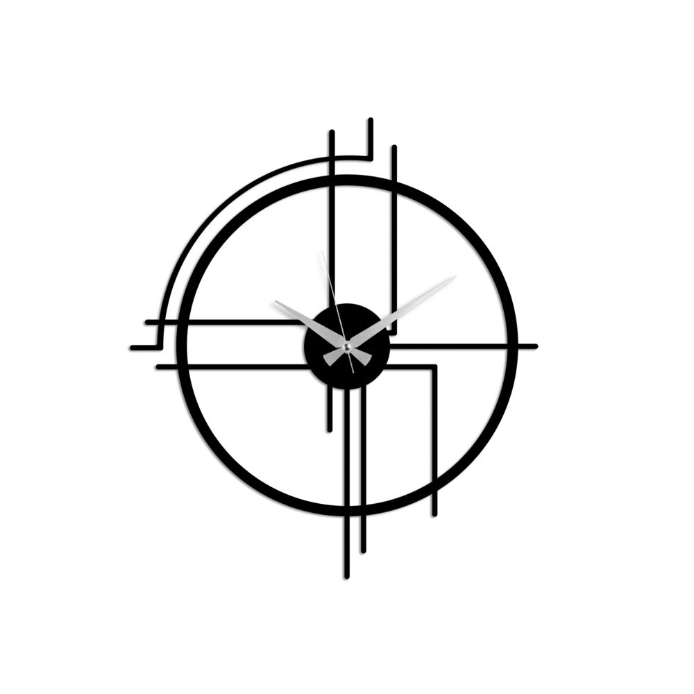 Decorative metal wall clock Minimal, colour: black slika 5