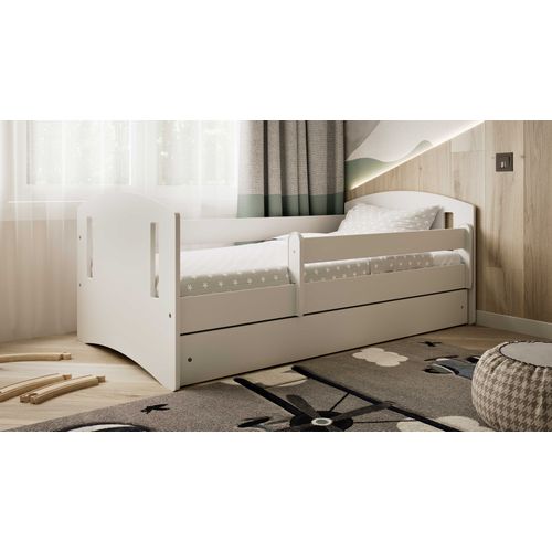 Drveni dječji krevet Classic 2 s ladicom - bijeli - 160*80cm slika 1