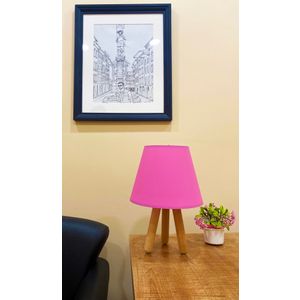 203-P Drvena Roza Prirodna Stolna Lampa