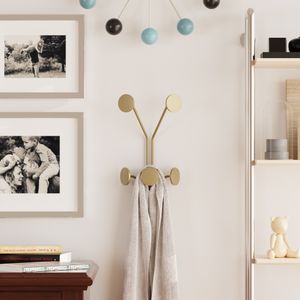 Metal wall hook Giraffe-A, colour: gold