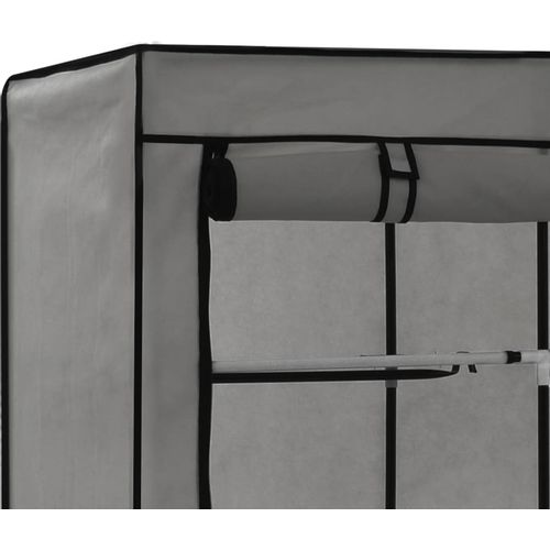 282456 Wardrobe with Compartments and Rods Grey 150x45x175 cm Fabric slika 27
