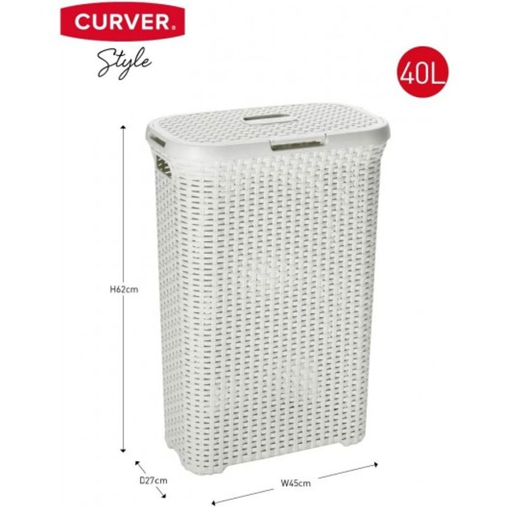 Curver  korpa za rublje/veš 40L bijeli rattan  slika 2