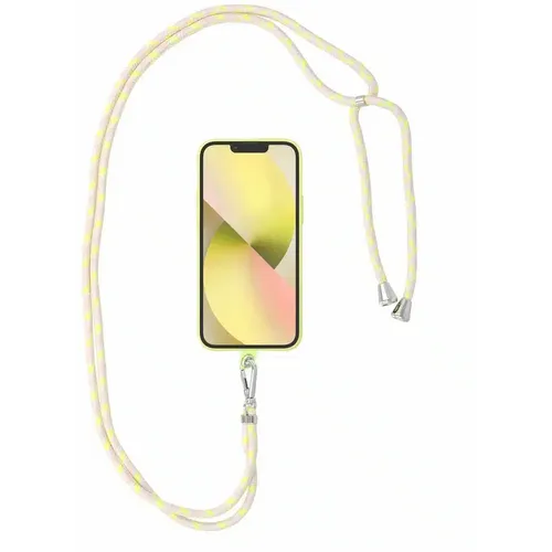 SWING privjesak za telefon podesive duljine / duljina kabela 165 cm (max 82,5 cm u omči) / rame ili vrat - sivo žuta slika 1